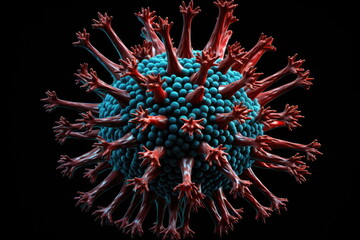 realistic image of the SARS-CoV-2 virus, illness