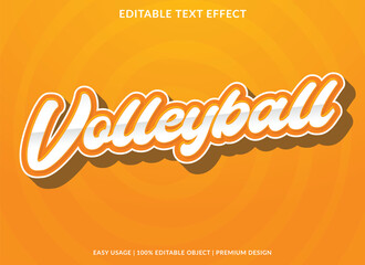 volleyball text effect template design with 3d style use for business brand and logo