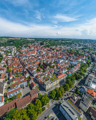Obraz premium Ravensburg, ehemalige Reichsstadt und große Kreisstadt in Oberschwaben im Luftbild