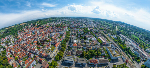 Ravensburg im Luftbild, Panorama-Ausblick auf die südlichen Stadtbezirke im Schussental