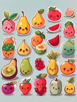 cute fruit vector sticker