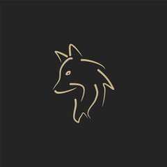 Obraz premium Fox head logo design vector template