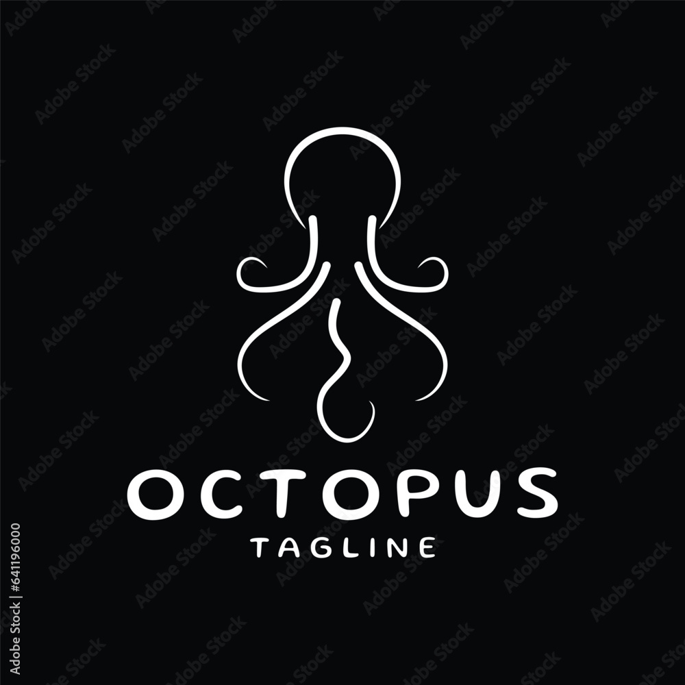 Poster Octopus logo icon design template