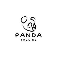Abstract panda head logo icon design template