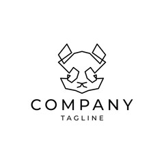 Abstract panda head logo icon design template