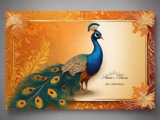 wedding card design peacock