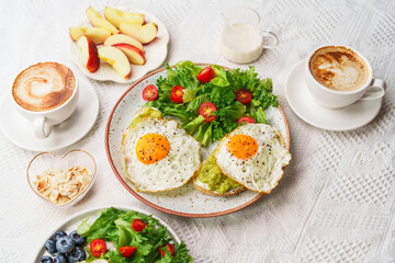 healthy breakfast bread Avocado Fried Egg and Salad