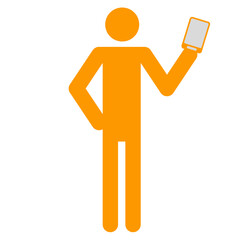 figure with smartphone icon