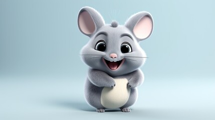 Cute 3D cartoon Chinchilla character.
