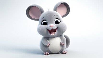 Cute 3D cartoon Chinchilla character.