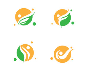 Set of yoga sport logo vector design template