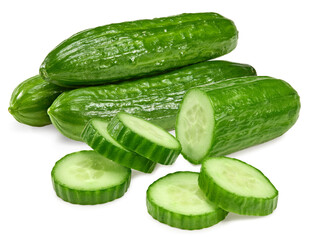 cucumber isolated on white background. clipping path