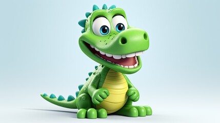 Fototapeta premium Cute 3D cartoon Crocodile character.