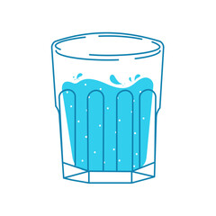 Vector illustration of water,drink more water.Bottles and a glass of water.Simple h2o illustration.Flat vector illustration isolated on white background.