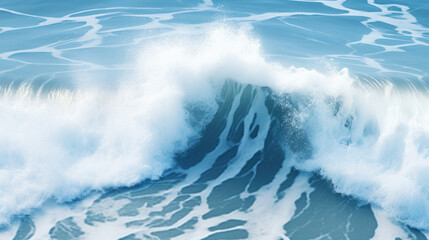 Wave splashing in the sea, top view.