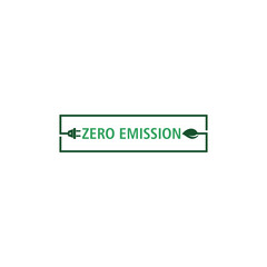 Zero emission badge icon isolated on transparent background