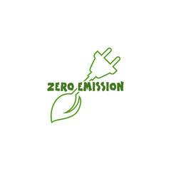 Zero emission badge icon isolated on transparent background