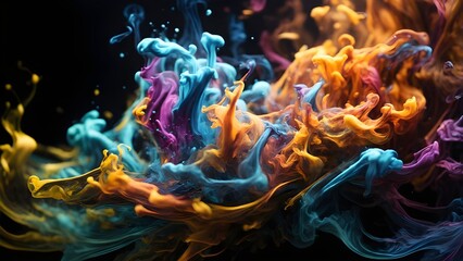 Obraz premium Creative rainbow background with liquid smoke.