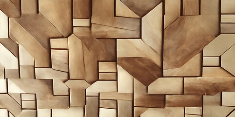 Geometric wooden background, an ancient wood background with an abstract light wood texture, and a floor with a wooden background texture
