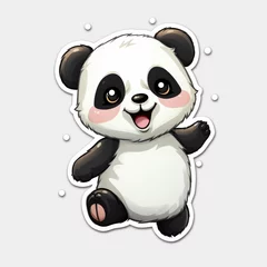 Foto op Plexiglas cute panda dancing sticker © Tomi adi kartika