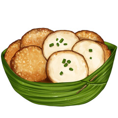 Coconut rice pancake illustration