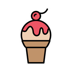 Chocolate ice cream icon