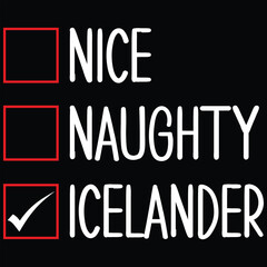 Nice Naughty Icelander Christmas T-shirt Design