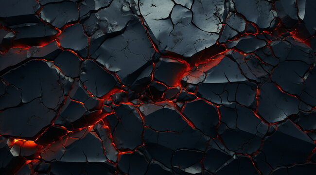 Vulcano Lava Texture Wallpaper: Infused with Aggressive Digital Illustration. Embracing Depth of Field with Cracked Realism