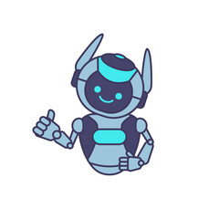 Robot character giving thumbs up vector illustration. Cartoon robot pose illustration