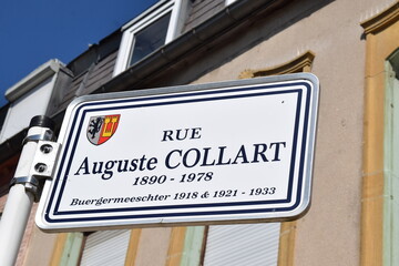 Street name sign, Rue Auguste Collart