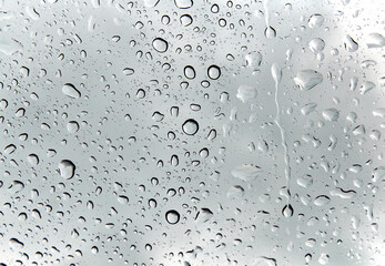 Water drops on window glass