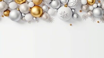 Fototapeta na wymiar christmas decorations over white background