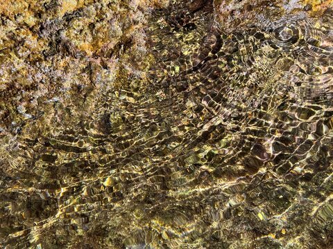 Sea water underwater ripple transparent surface.