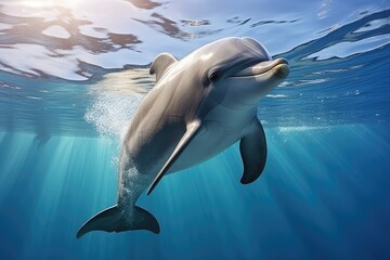 dolphin swimming in water
