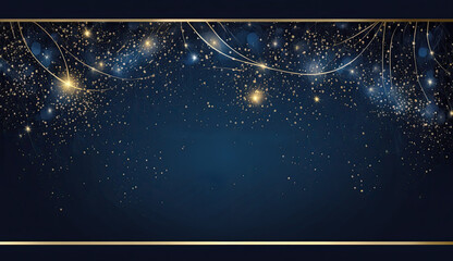 Abstract dark blue Christmas festive background