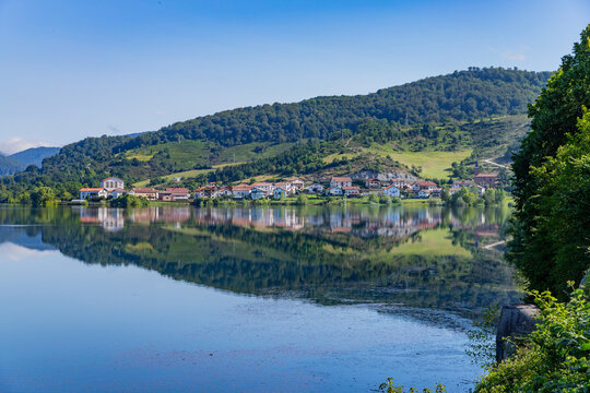 View of the lake Eugi in Pueblo de Eugi