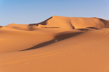 Fototapeta na wymiar Great dunes of the Merzouga desert