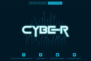 cyber style modern editable text effect