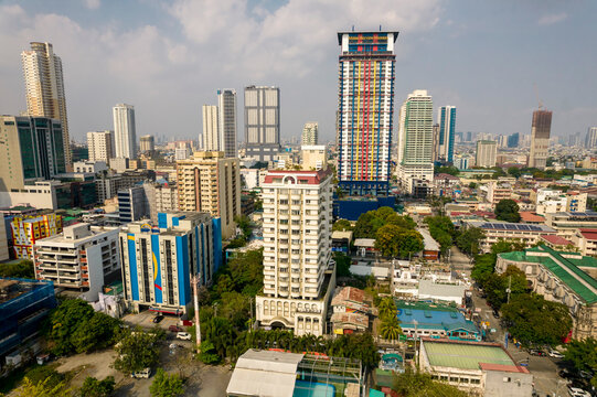 Manila, Philippines - Afternoon aerial of Malate Skyline.