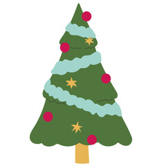 Christmas tree flat illustration