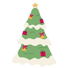 Christmas tree flat illustration