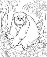 Orangutan coloring pages for adults