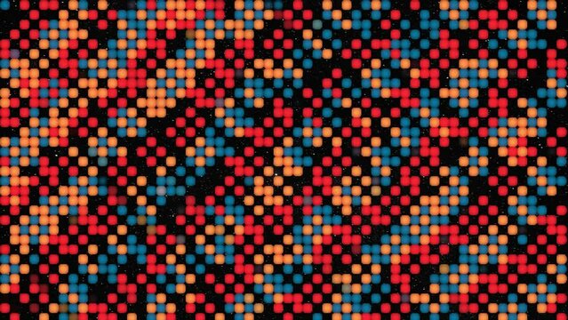  retro vintage flickering small dots pattern. 60s 70s style animation with stars in background