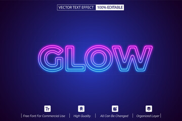 glow double line editable text effect