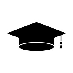 Academic graduation hat icon. Vector illustration isolated on white background