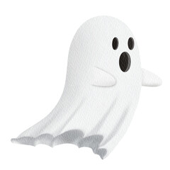 Halloween White Ghost Watercolor.