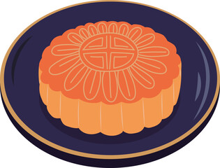 Moon Cake Traditional Dessert Illustration Graphic Element Art Card
