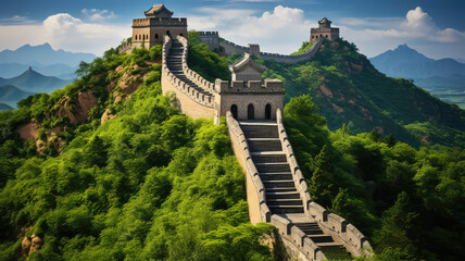 Guardian Serenity: The Timeless Great Wall of China.generativeAI