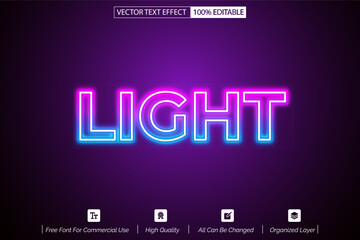 Neon light modern editable text effect