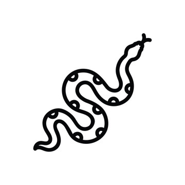 Black line icon for snake